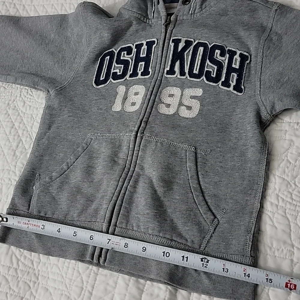 OshKosh Kids Gray Zip Up Hoodie Size 5